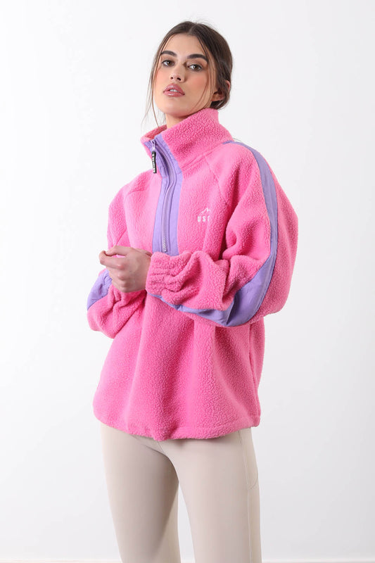 Horizon Fleece in Pink/Purple Contrast