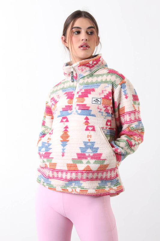 The Trek fleece in Rainbow Abstract