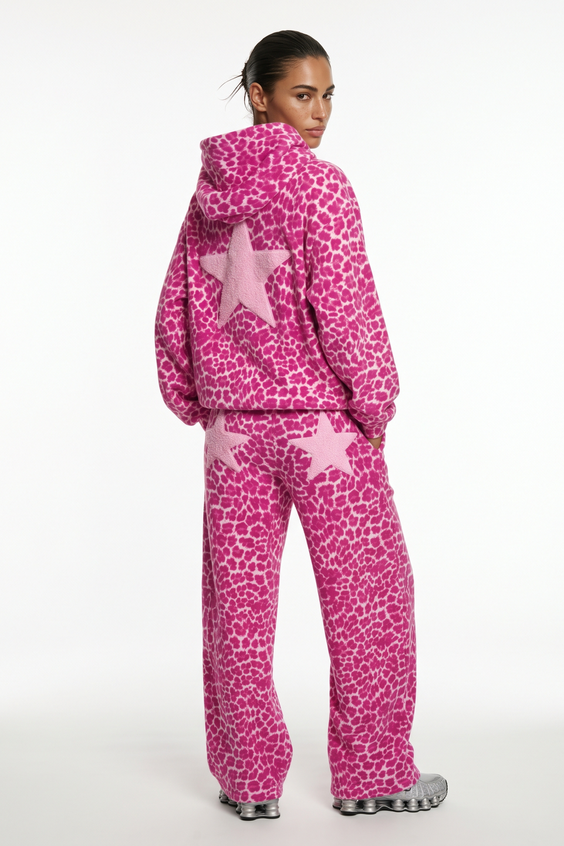 THE STARGAZER TRACKSUIT IN PINK LEOPARD PRINT