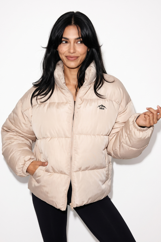 The ThermX Puffer Jacket in Sand Stone