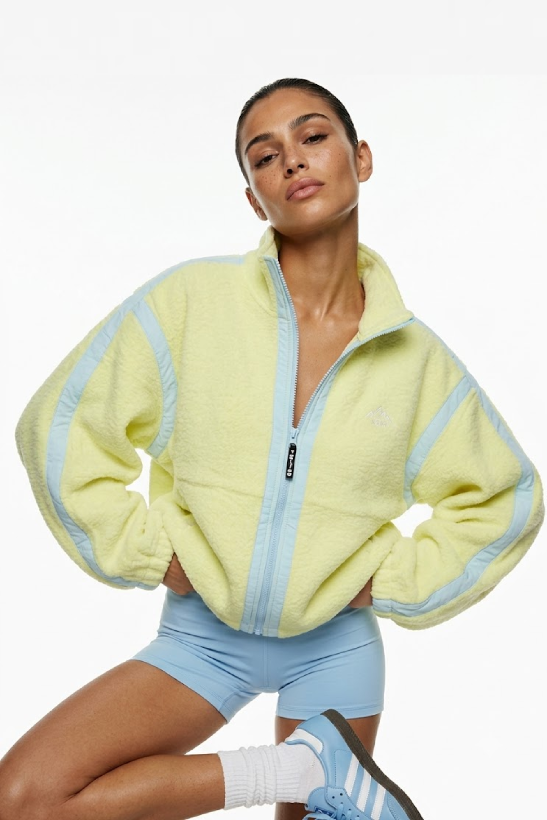 THE SORBET STRIPE FLEECE IN LIMONCELLO
