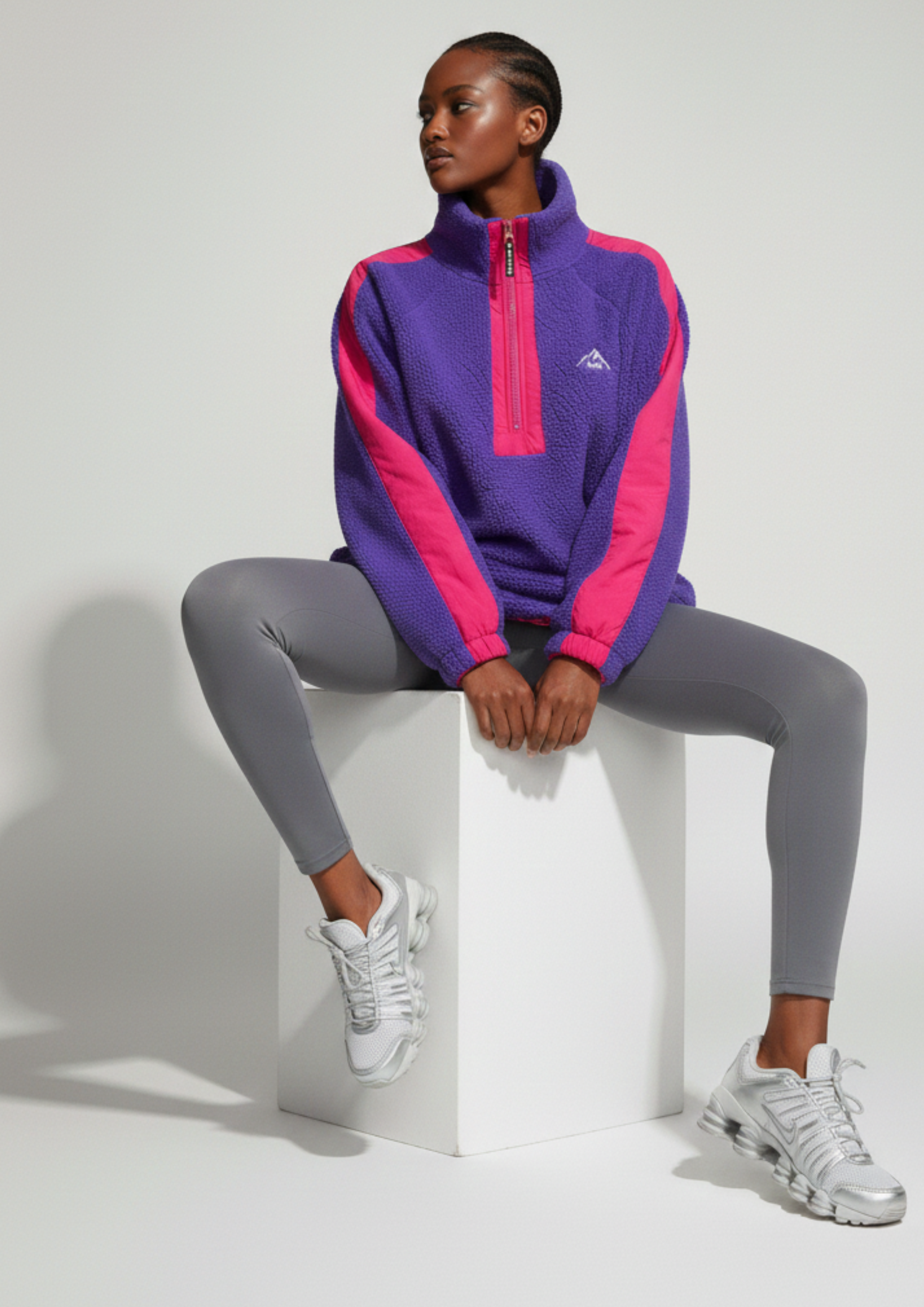Horizon Fleece in Purple with Pink
