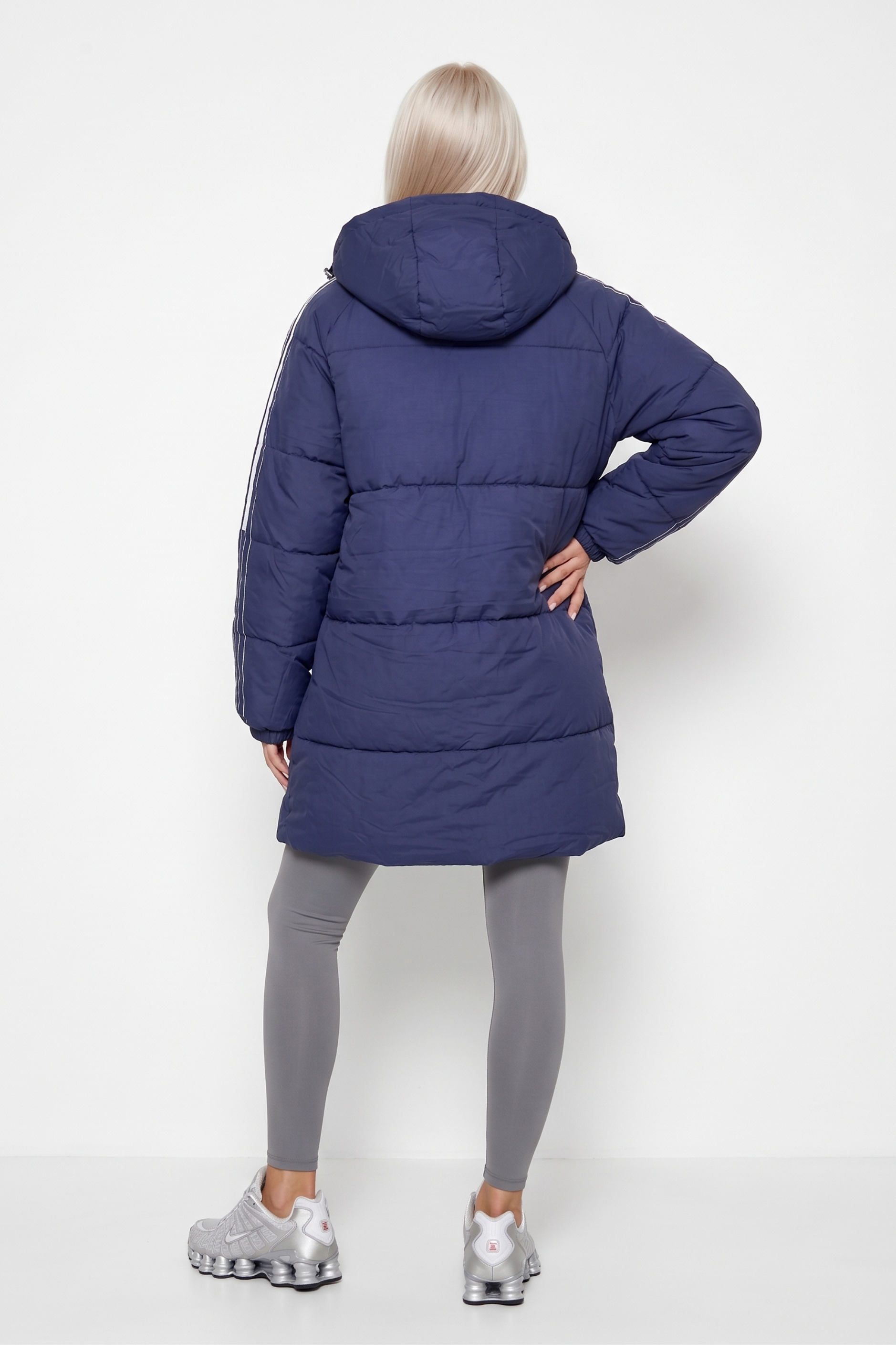 THE POLAR LONGLINE PUFFER JACKET IN NAVY