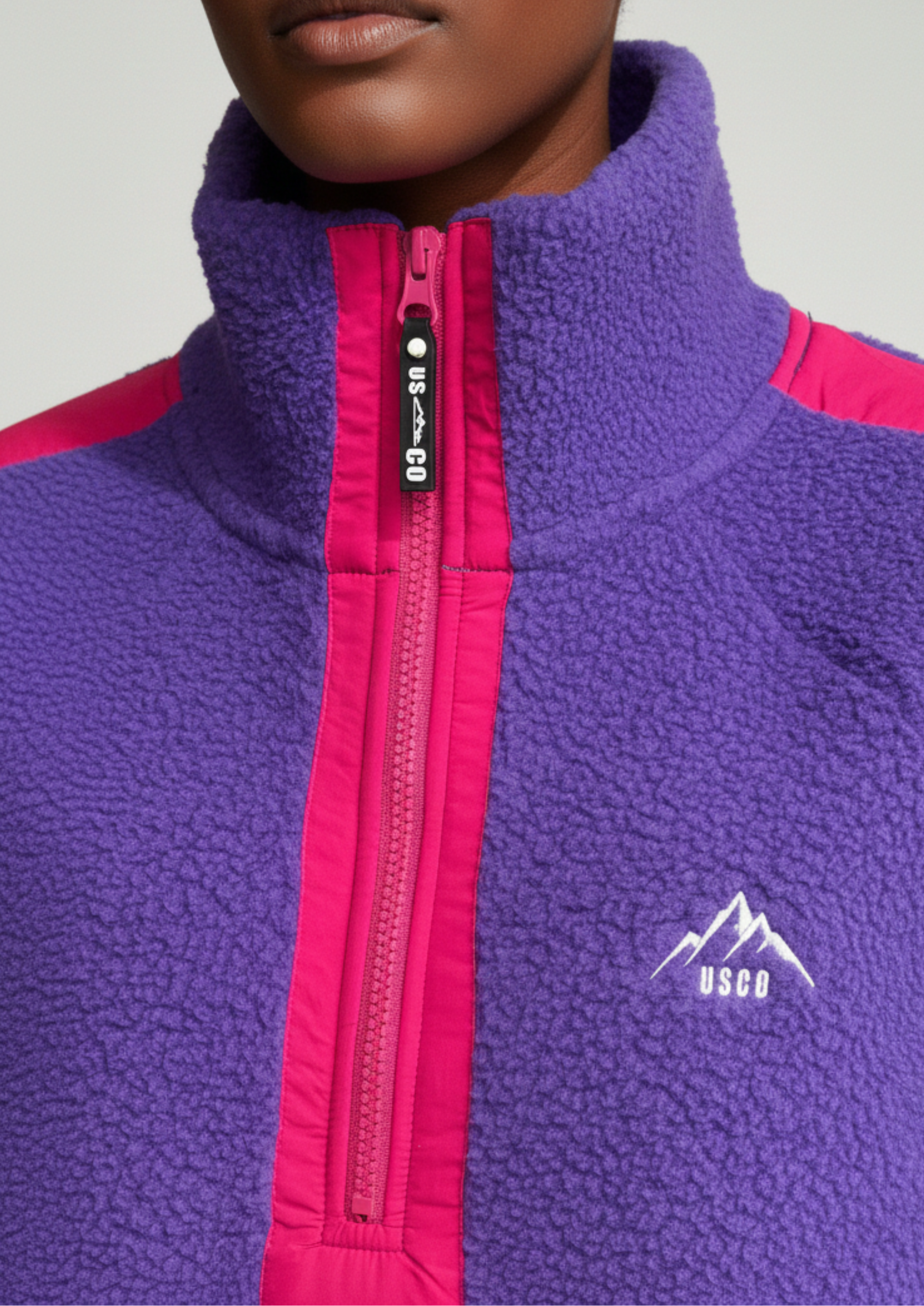 Horizon Fleece in Purple with Pink