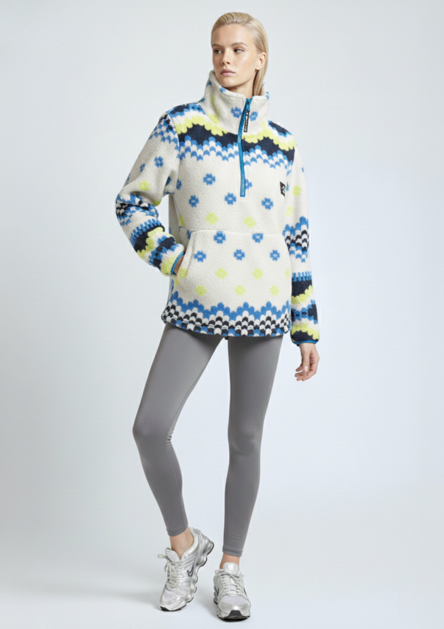 The Trek fleece in Neon Geo