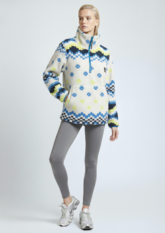 The Trek fleece in Neon Geo