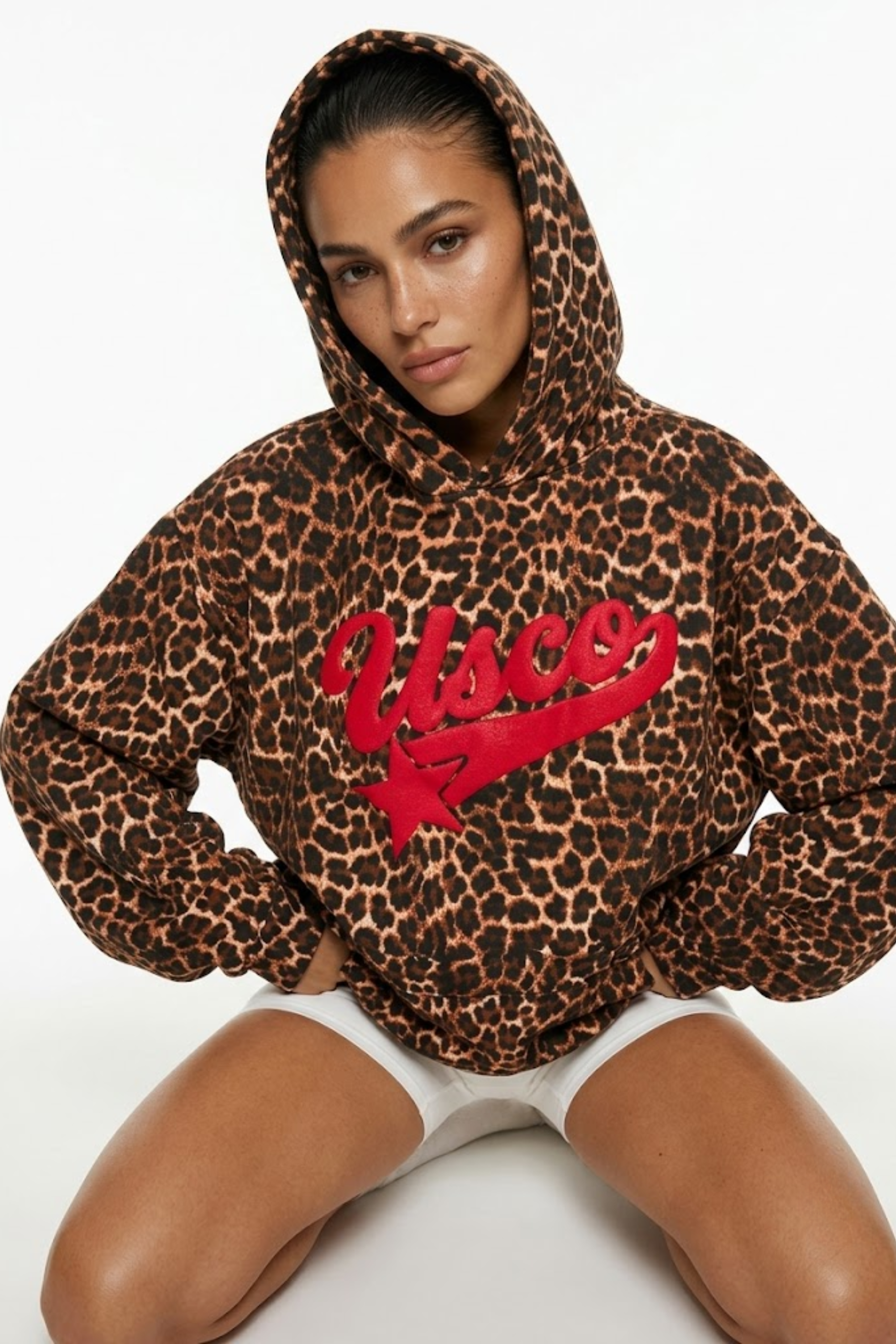 THE STARGAZER HOODIE IN LEOPARD PRINT