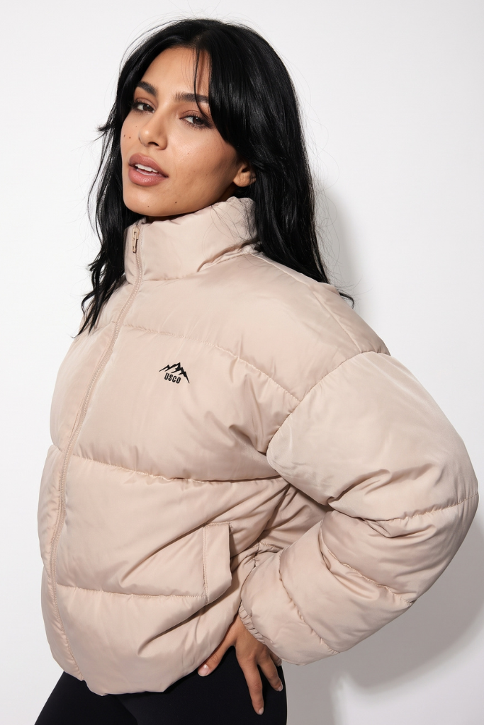 The ThermX Puffer Jacket in Sand Stone