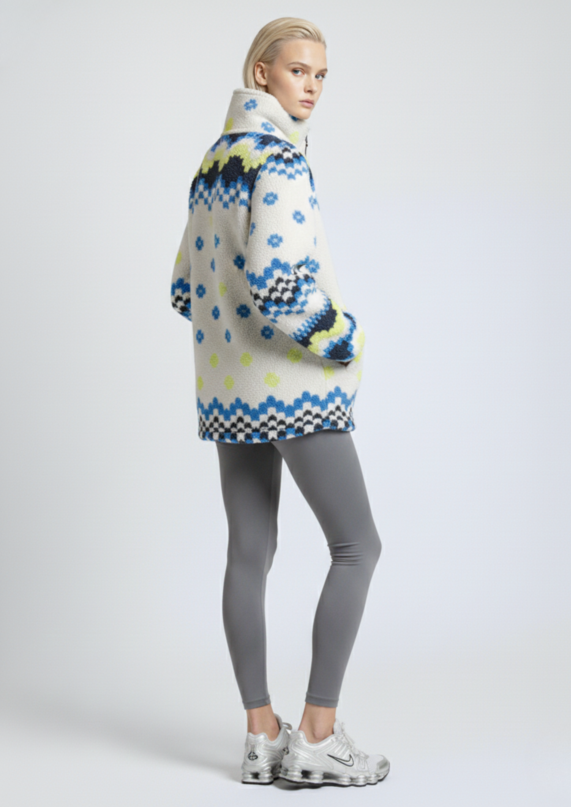 The Trek fleece in Neon Geo