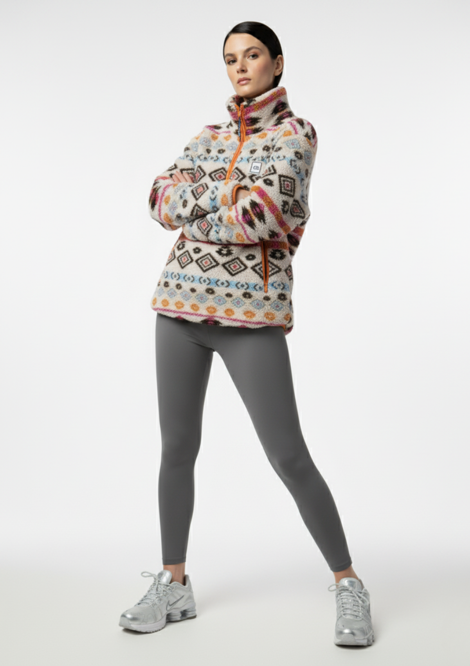 The Trek fleece in Hot Pink Aztec