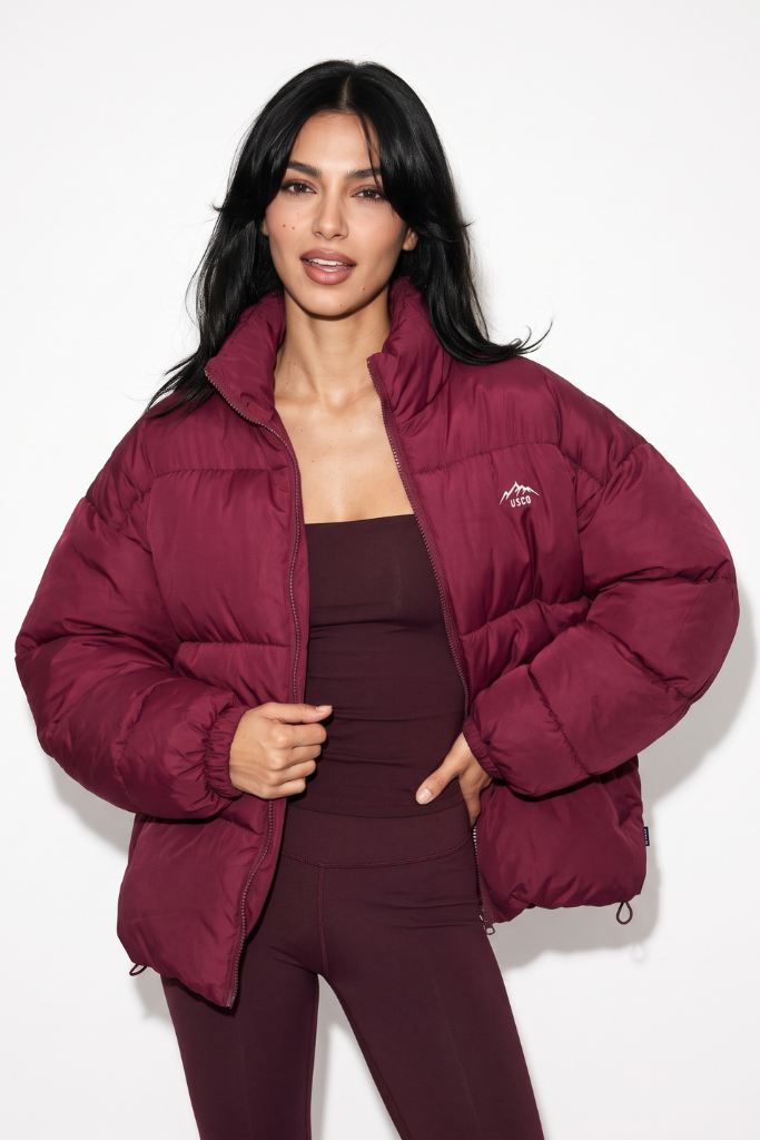 The ThermX Puffer Jacket in Burgundy