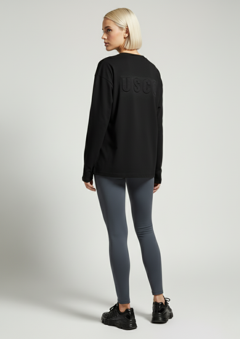 Encore Long Sleeve Tee in Black