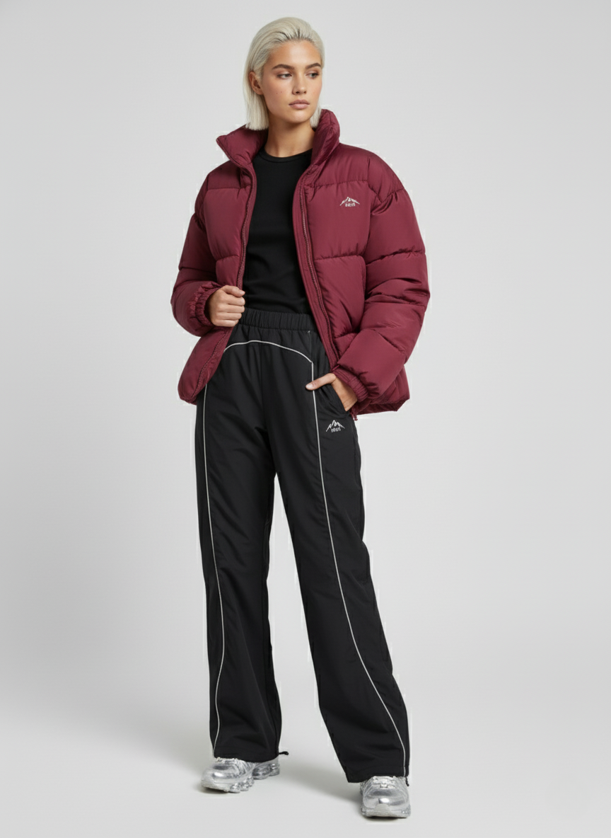The ThermX Puffer Coat in Burgundy