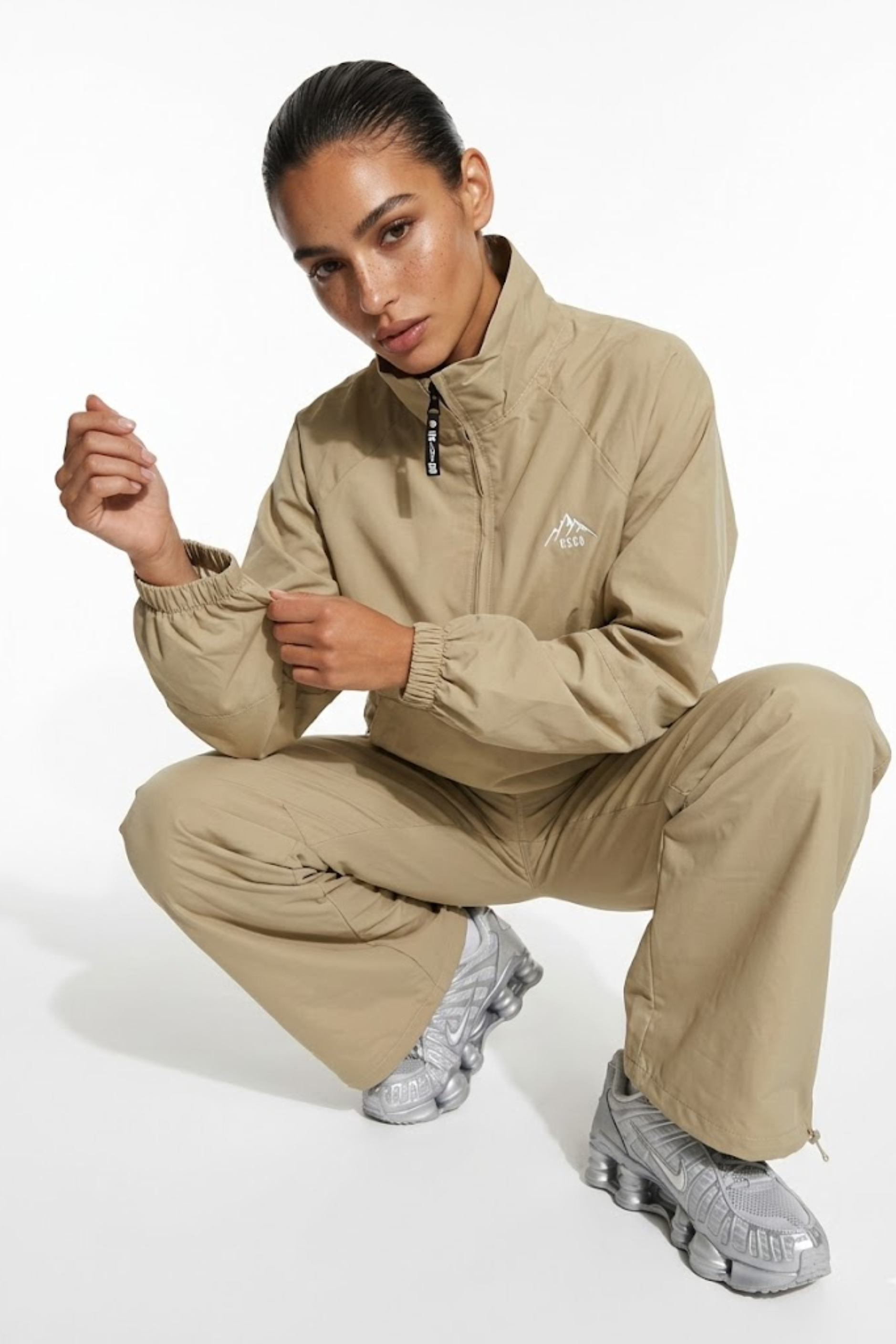 The Grid Tracksuit Trousers In Sand