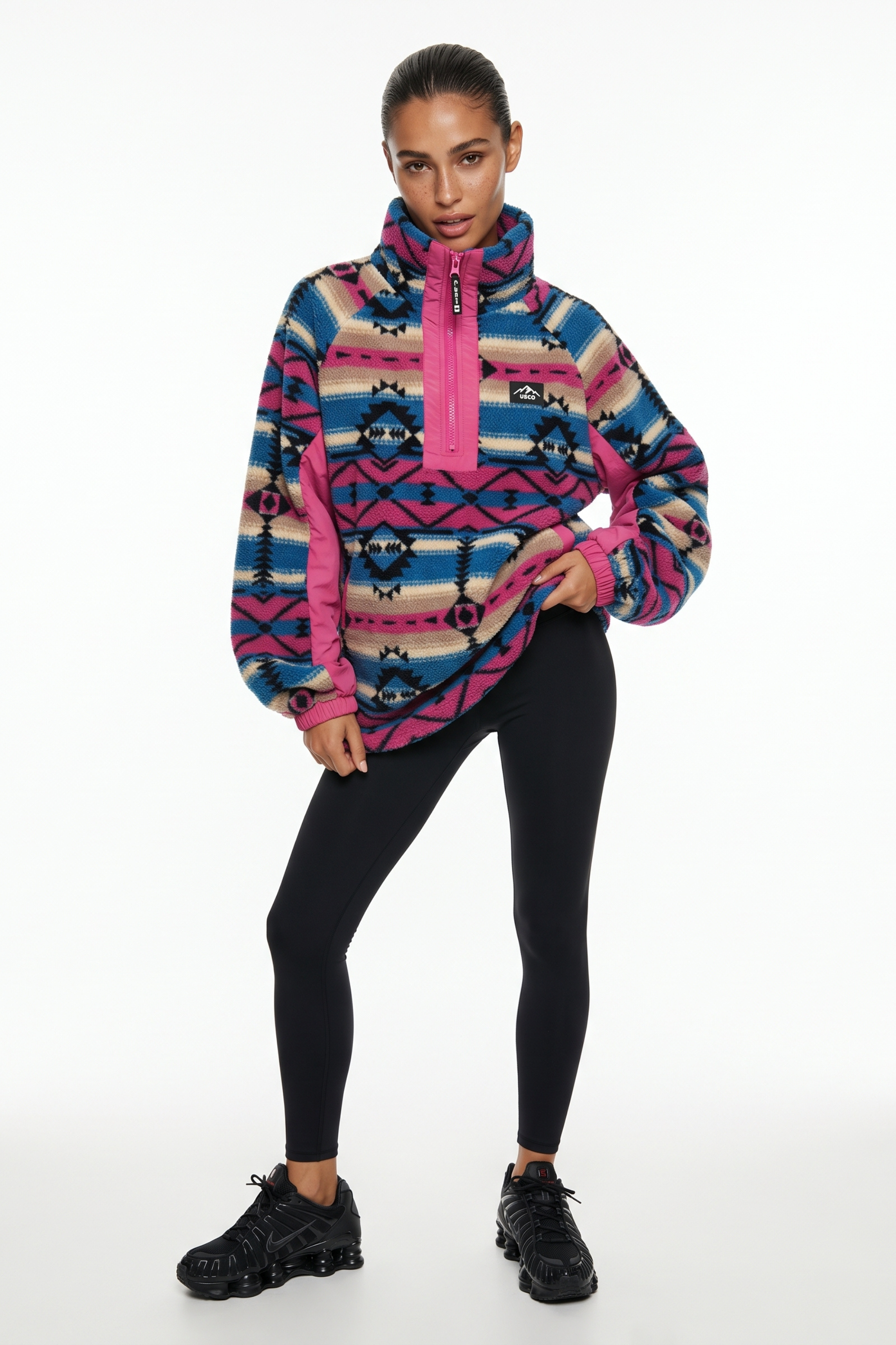 THE ARCTIC FLEECE IN PINK AZTEC