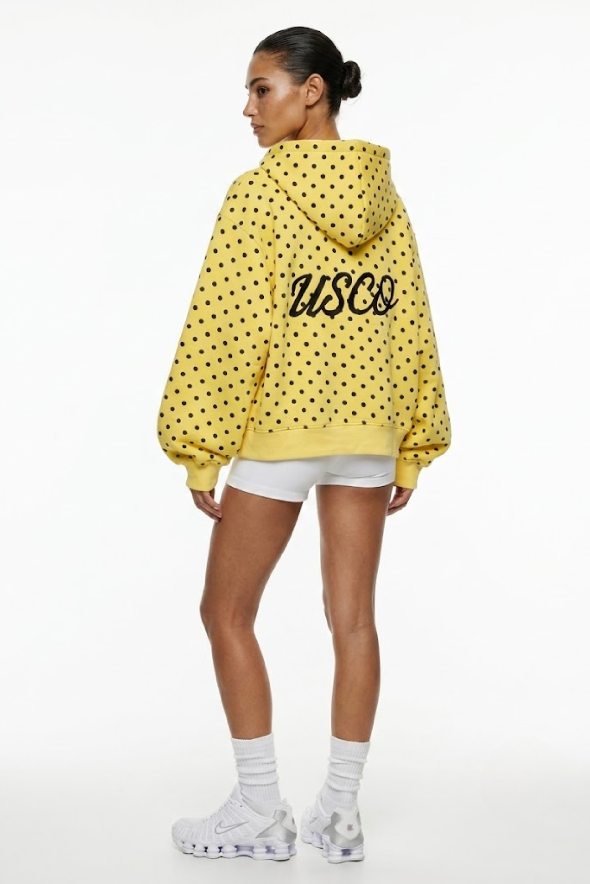 The Minnie zip up in Yellow Polka Dot