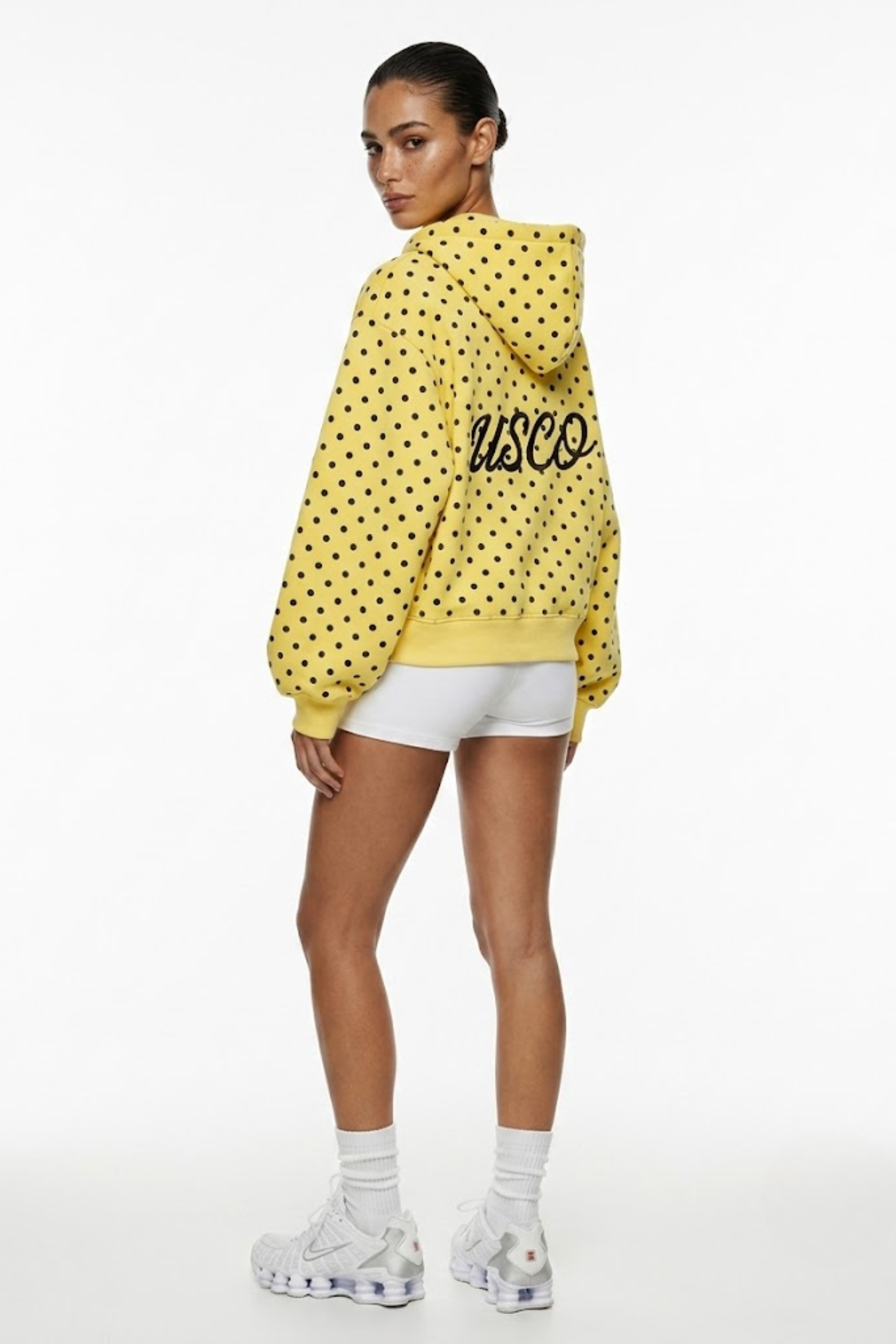 The Minnie zip up in Yellow Polka Dot