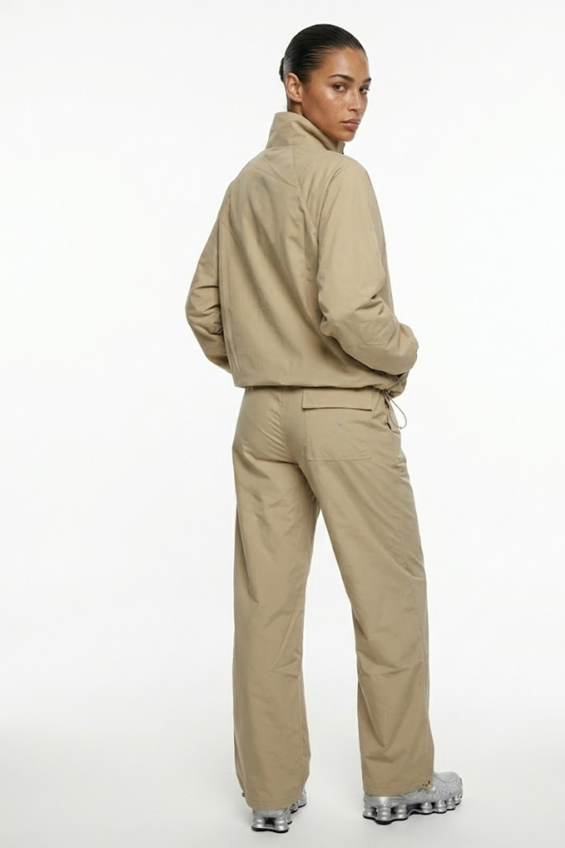 The Grid Tracksuit Half Zip In Sand