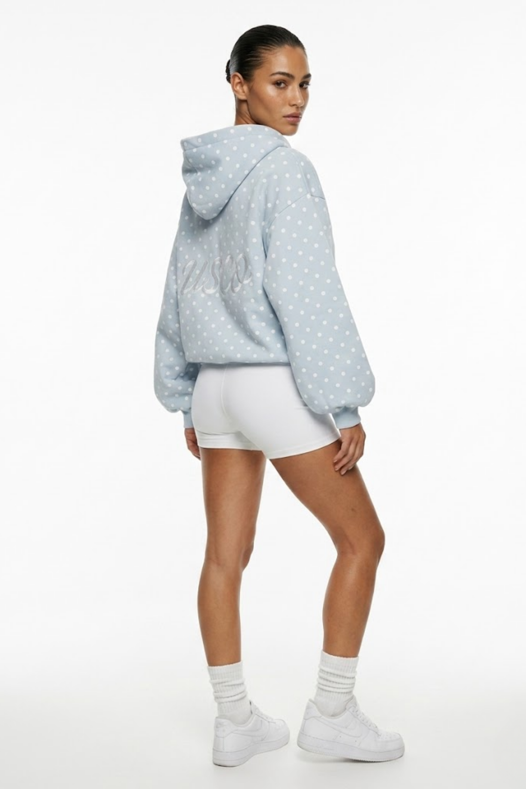 The Minnie zip up in ICE BLUE Polka Dot