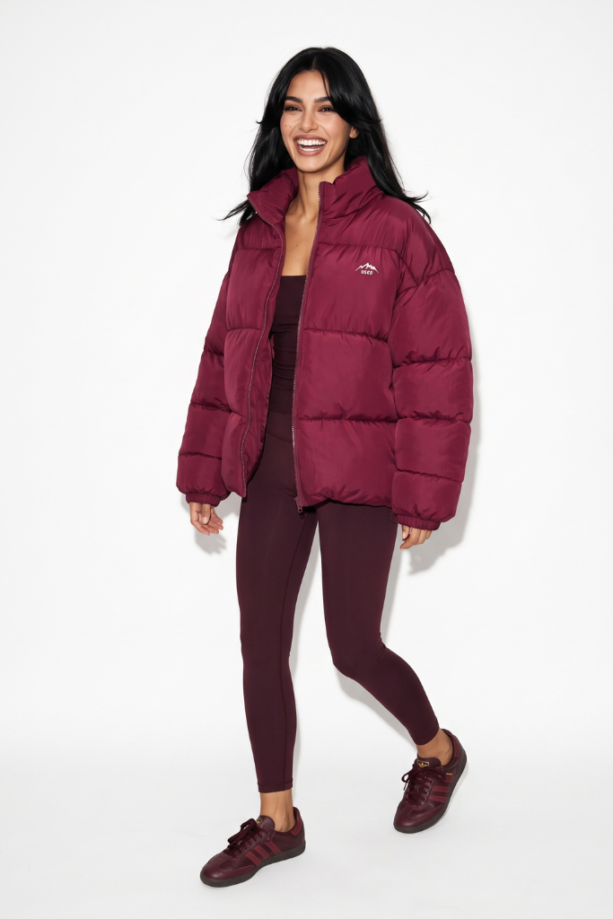 The ThermX Puffer Jacket in Burgundy