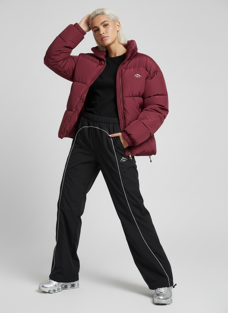 The ThermX Puffer Coat in Burgundy