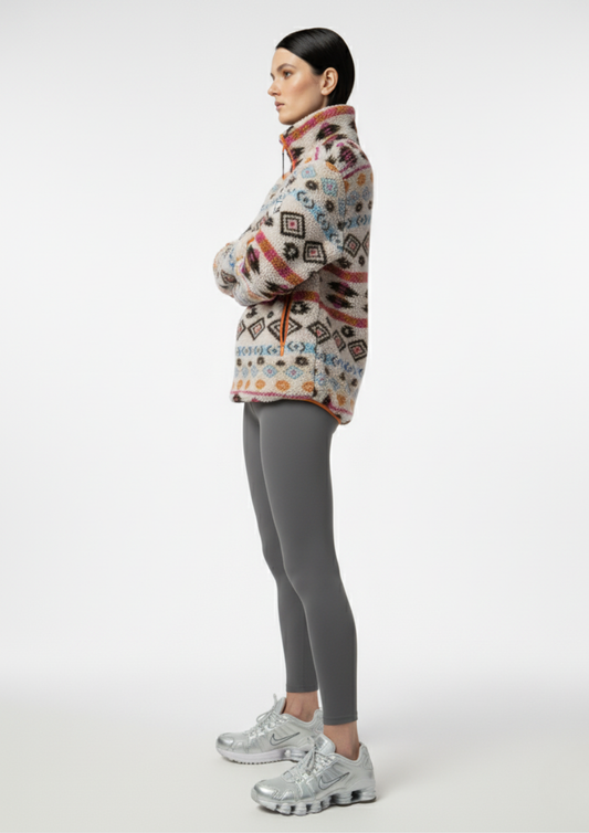 The Trek fleece in Hot Pink Aztec