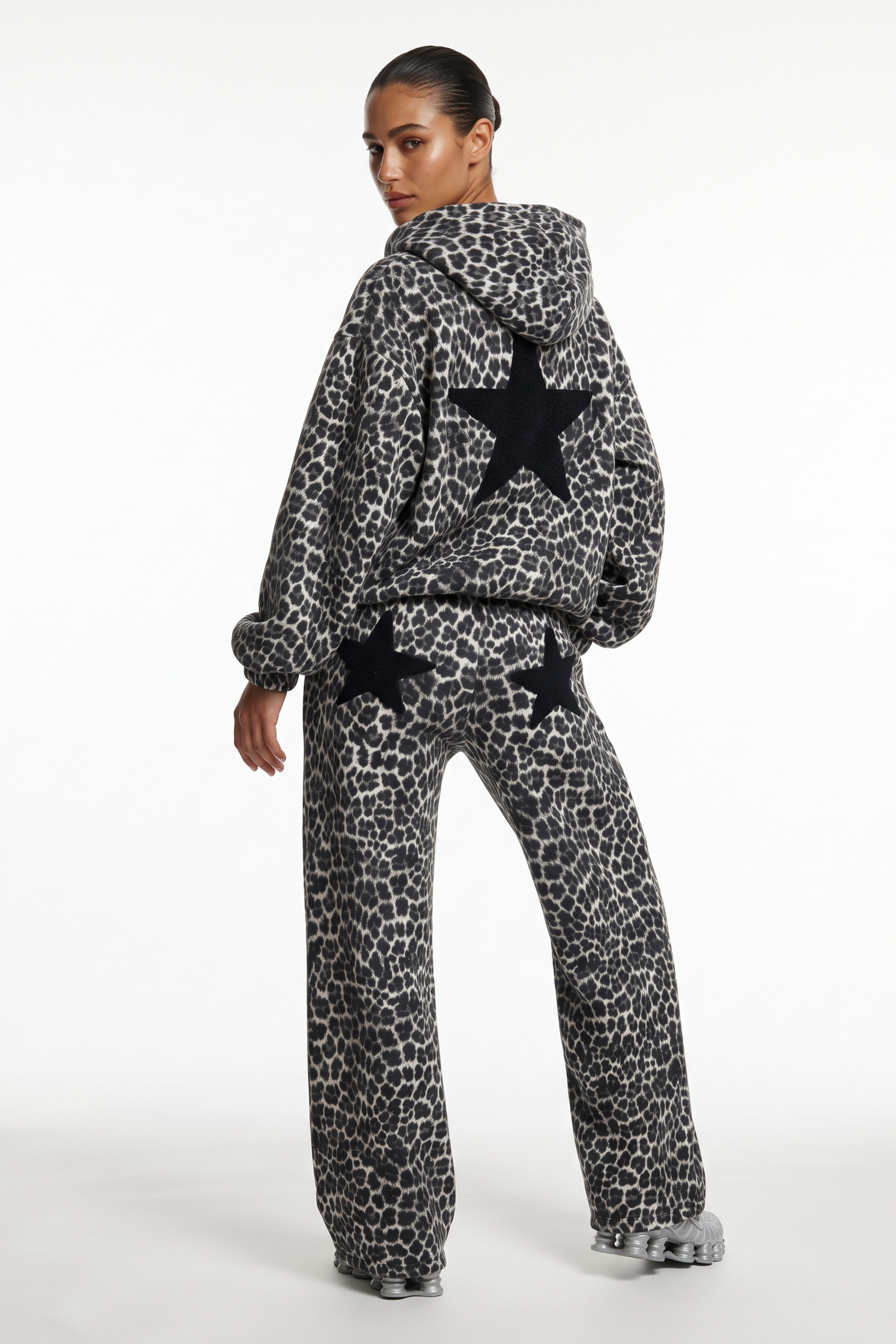 THE STARGAZER TRACKSUIT IN WHITE LEOPARD PRINT