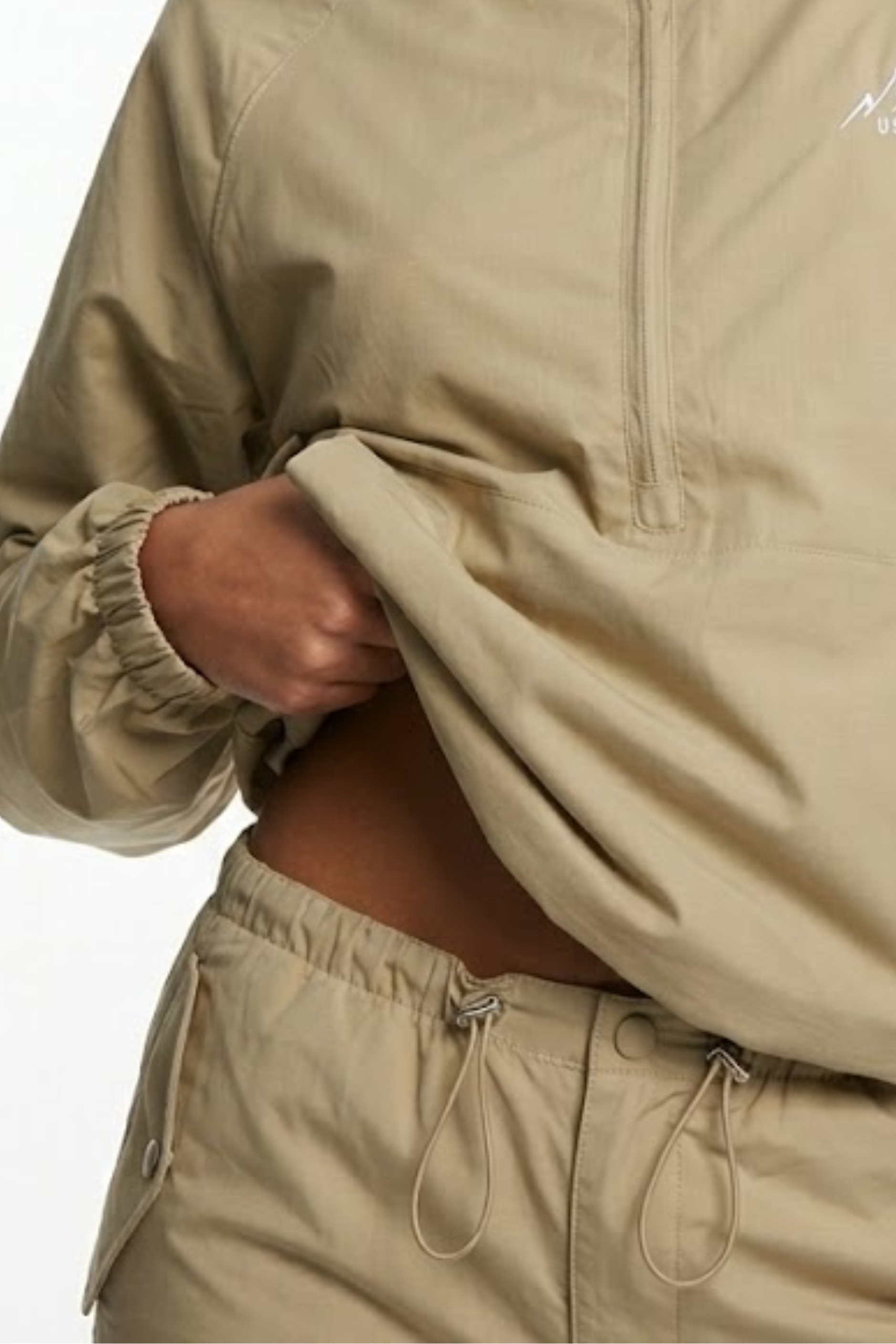 The Grid Tracksuit Half Zip In Sand