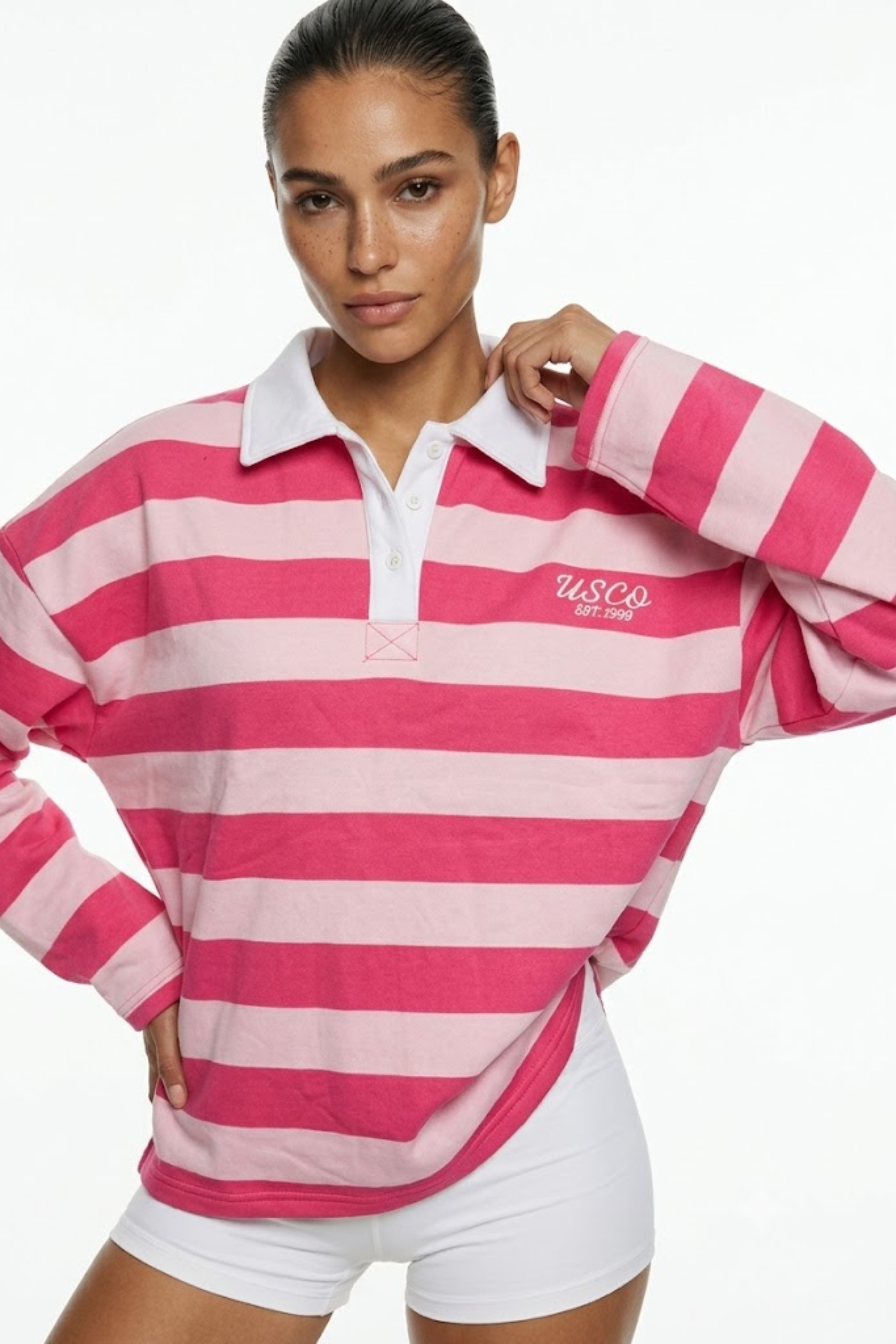 USCO RUGBY TOP IN PINK