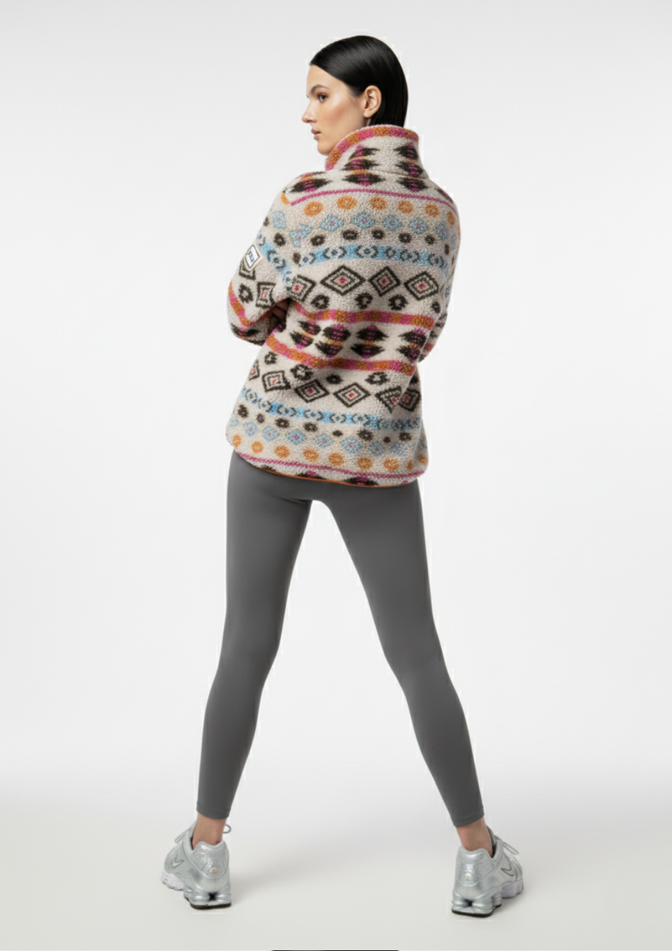 The Trek fleece in Hot Pink Aztec