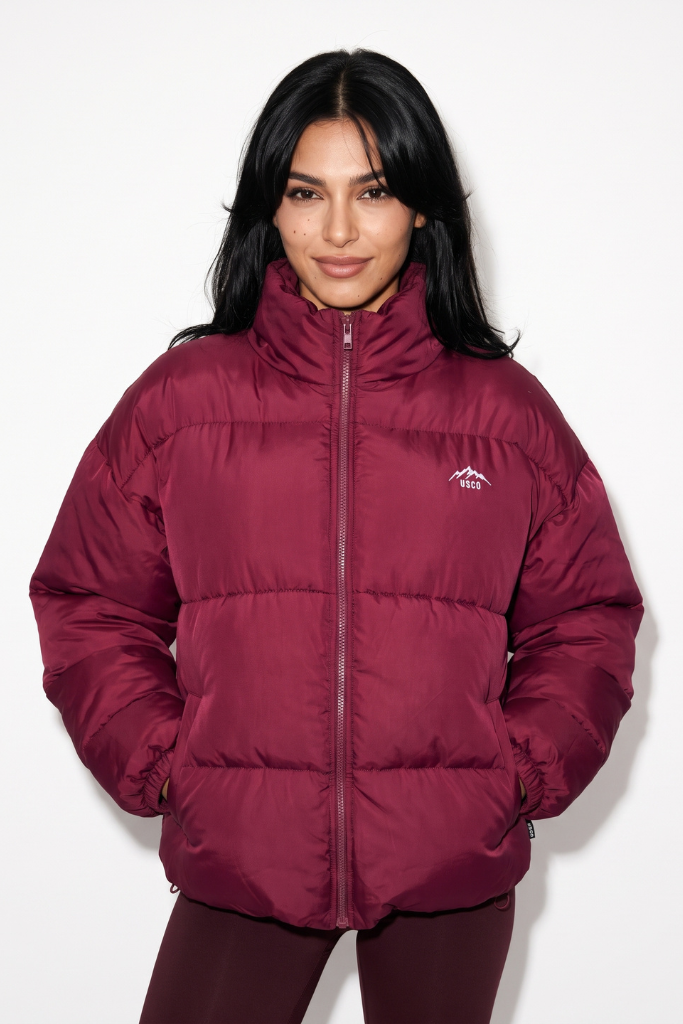 The ThermX Puffer Jacket in Burgundy
