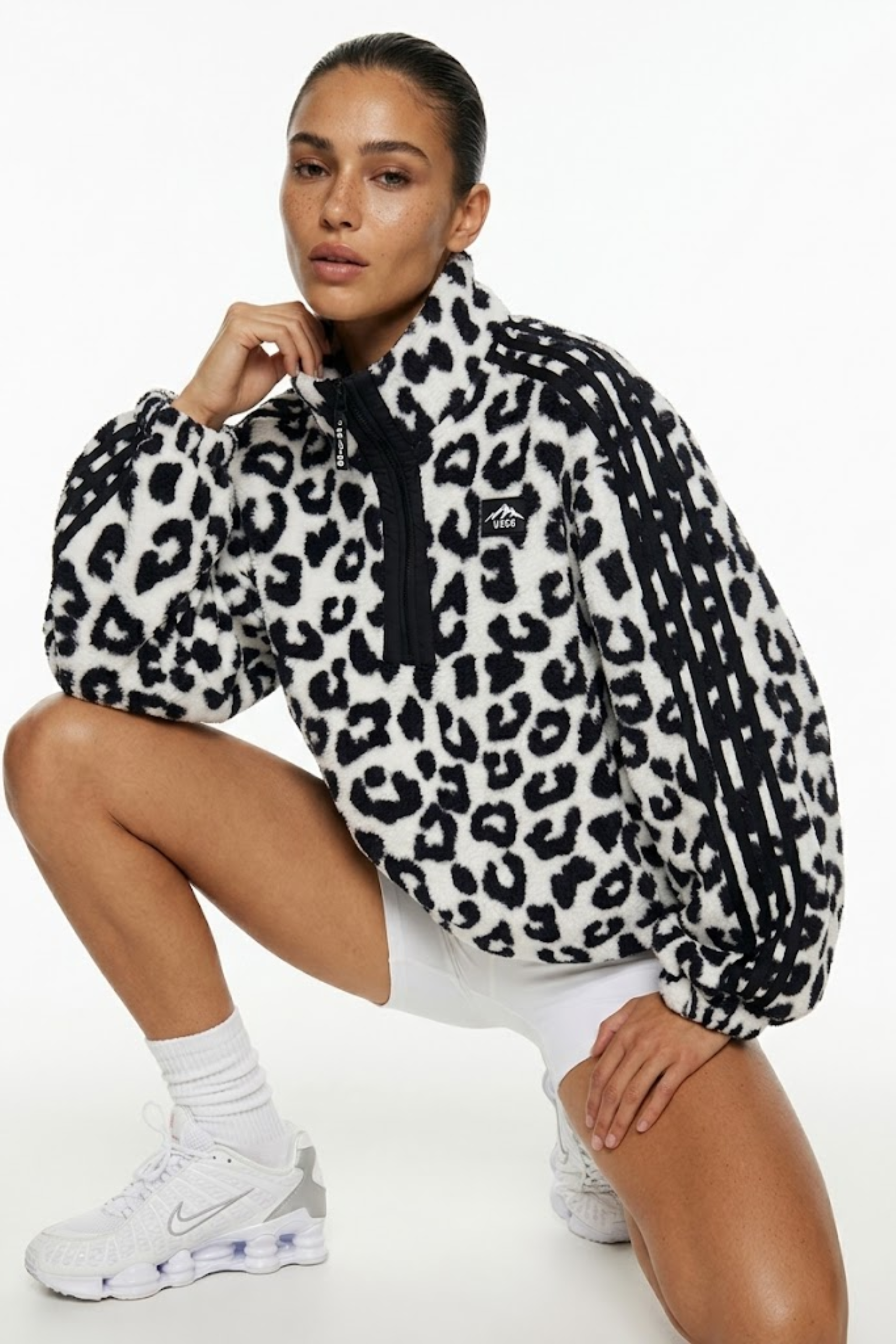 THE VECTOR FLEECE IN WHITE LEOPARD T453