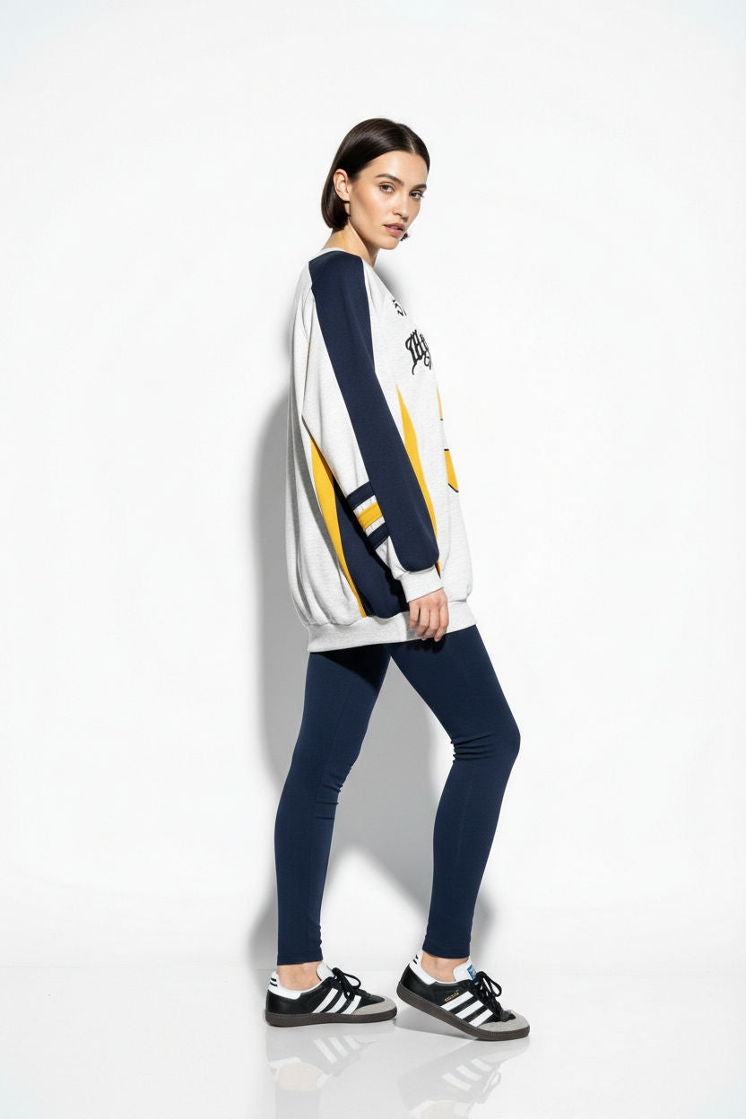 Varsity Oversized Sweatshirt Bleach Grey