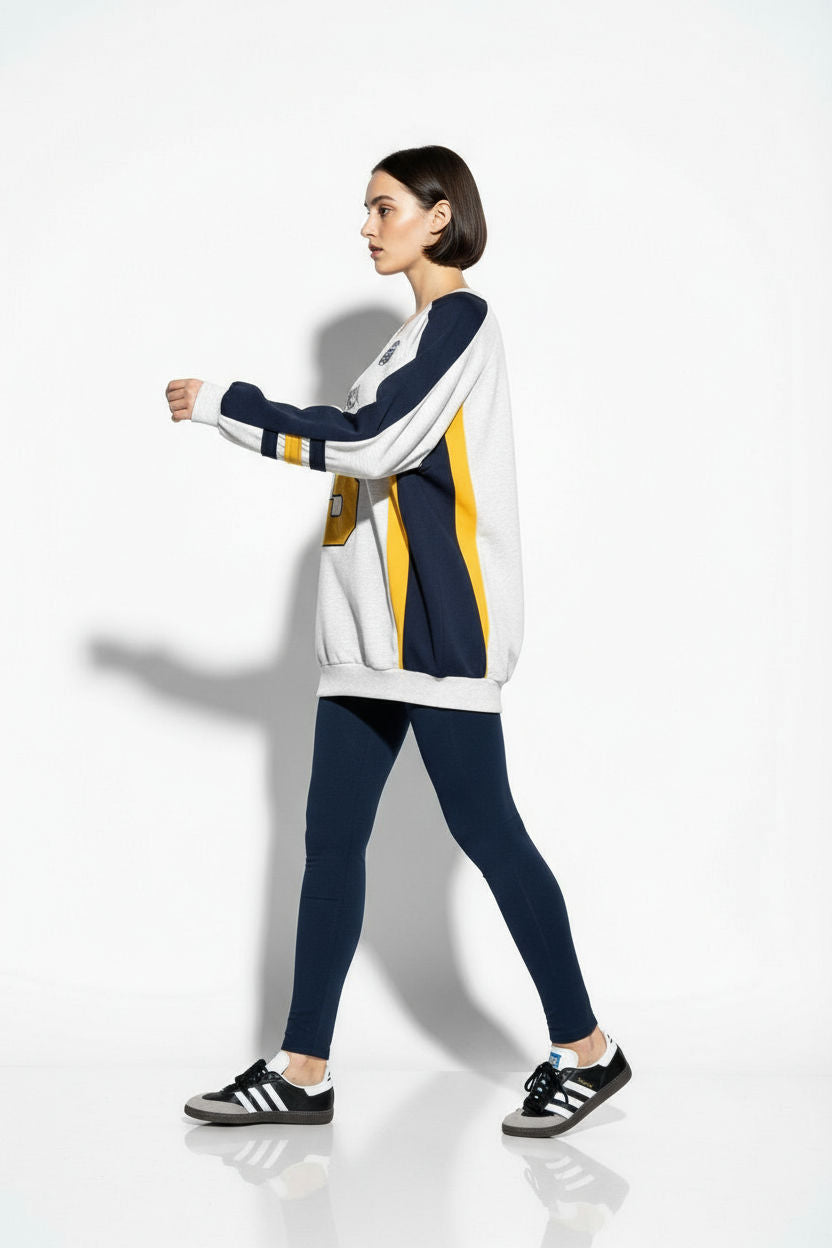 Varsity Oversized Sweatshirt Bleach Grey