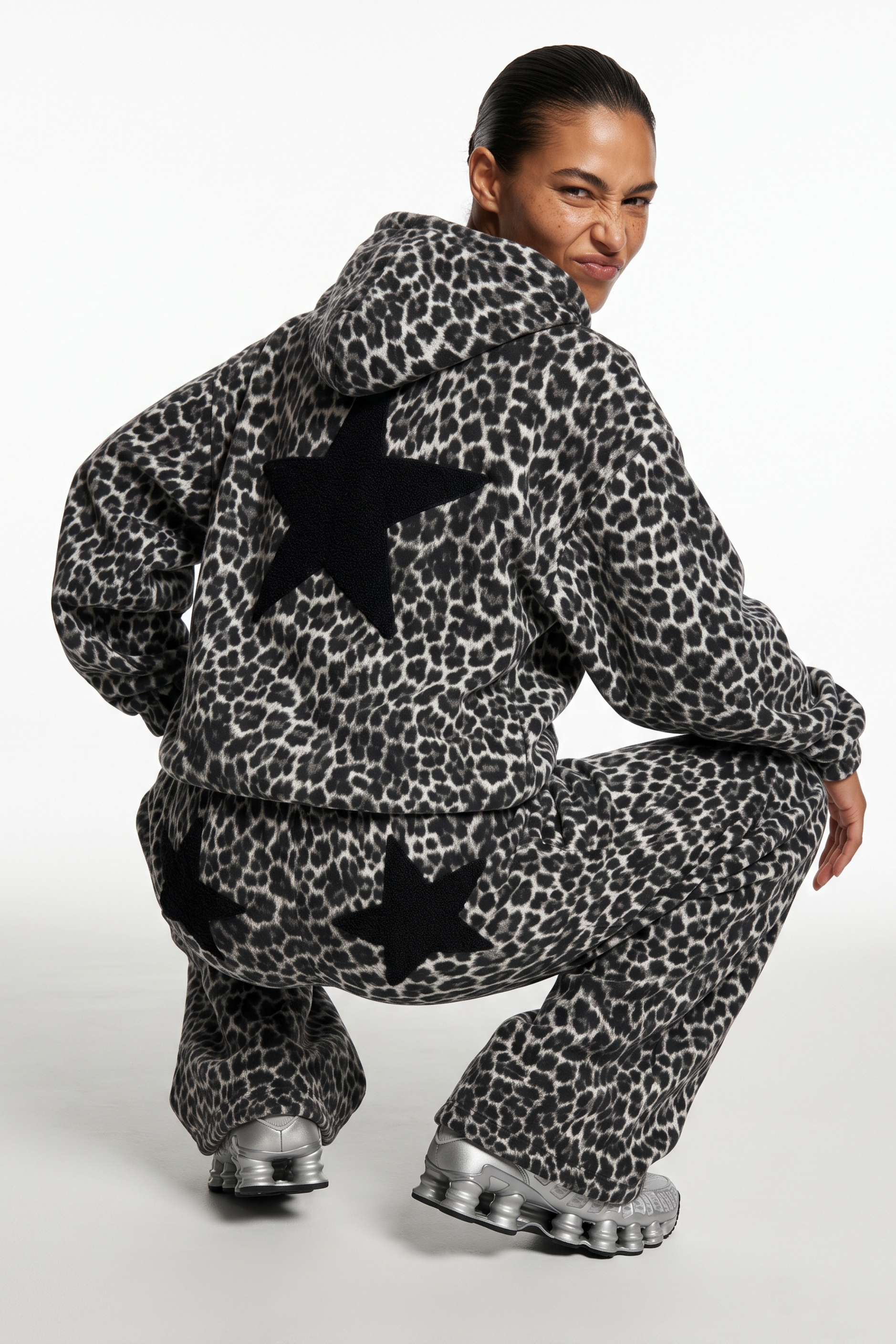 THE STARGAZER TRACKSUIT IN WHITE LEOPARD PRINT