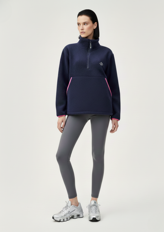 The Nexus Fleece in Navy Contrast