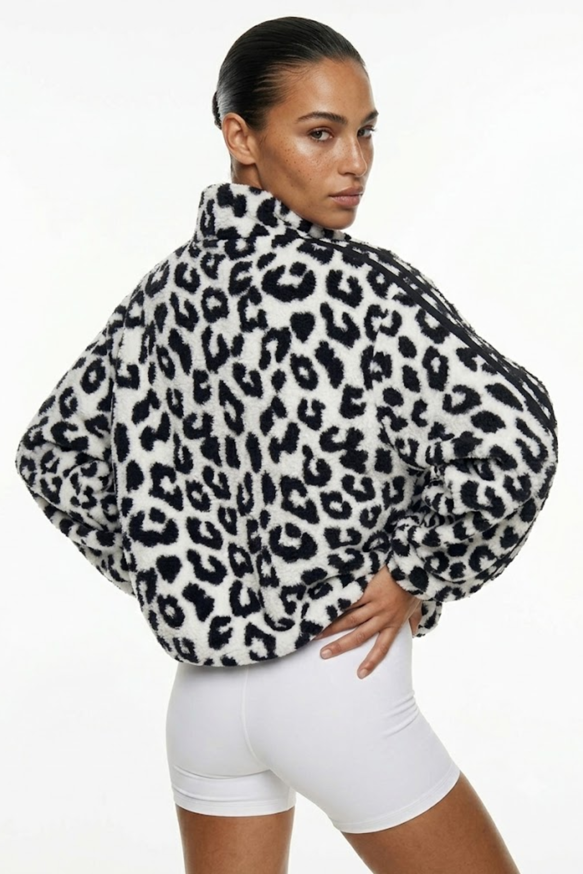 THE VECTOR FLEECE IN WHITE LEOPARD T453