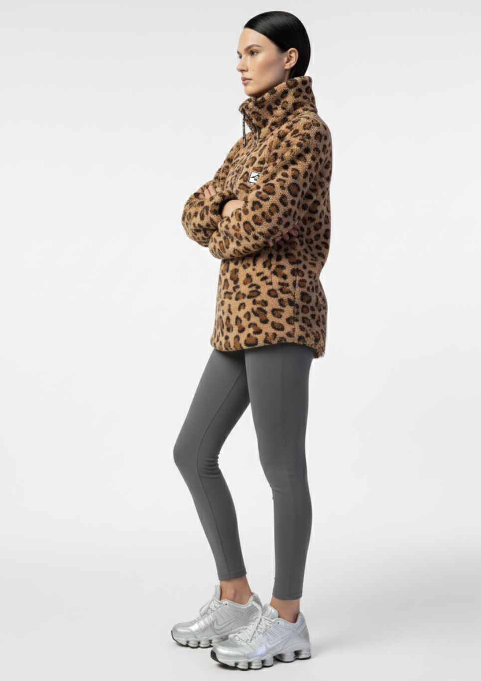 The Trek fleece in Leopard Print
