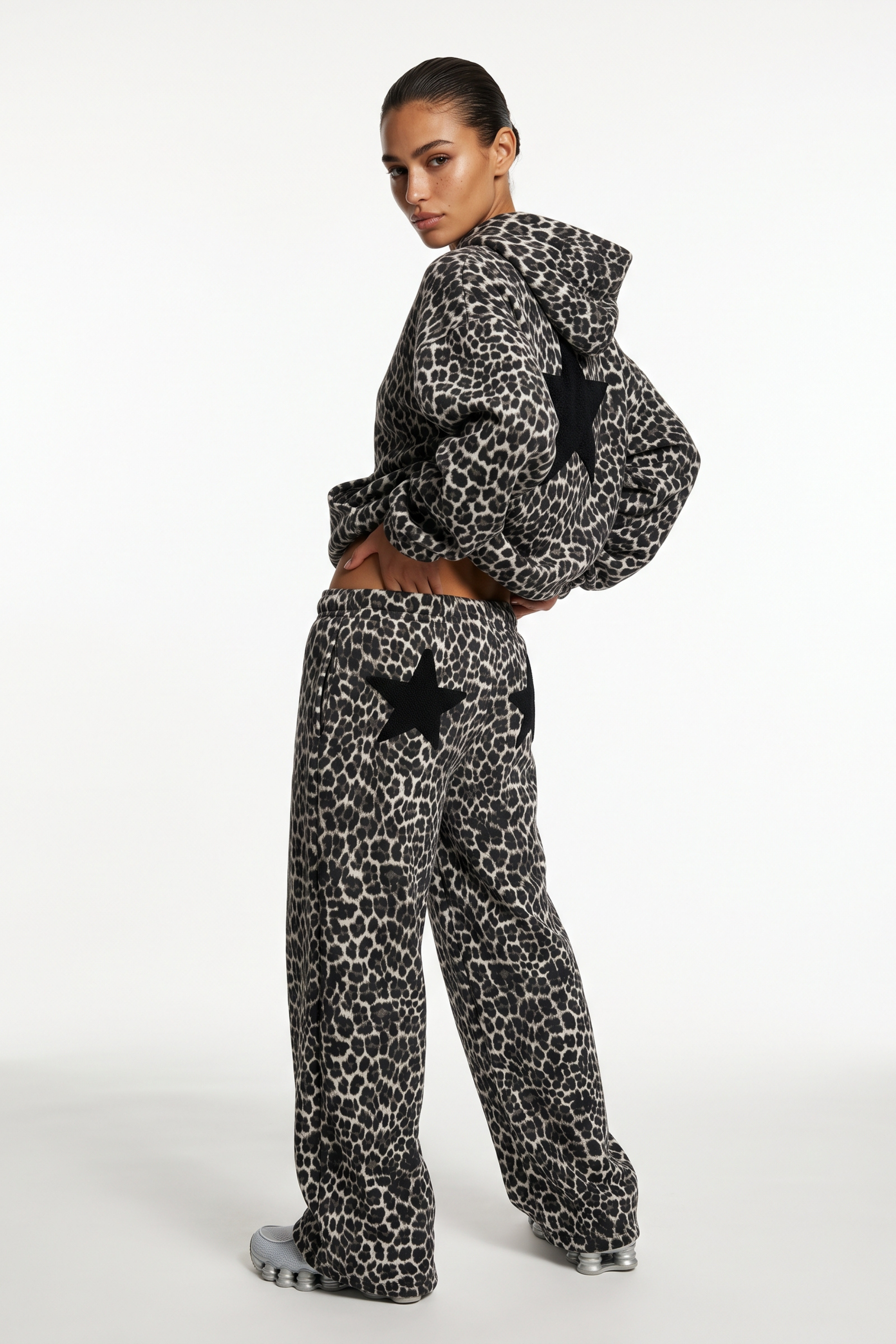 THE STARGAZER TRACKSUIT IN WHITE LEOPARD PRINT