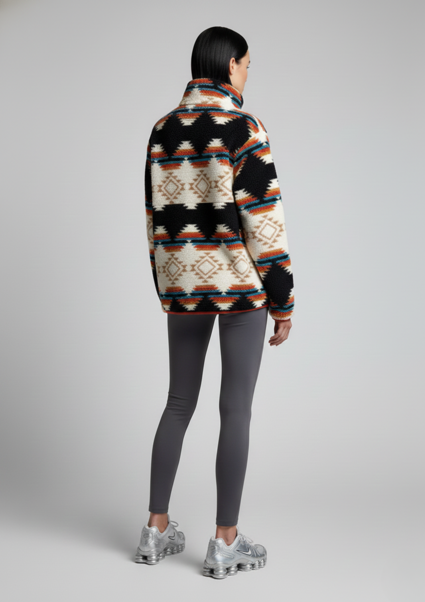 The Trek fleece in Black Aztec