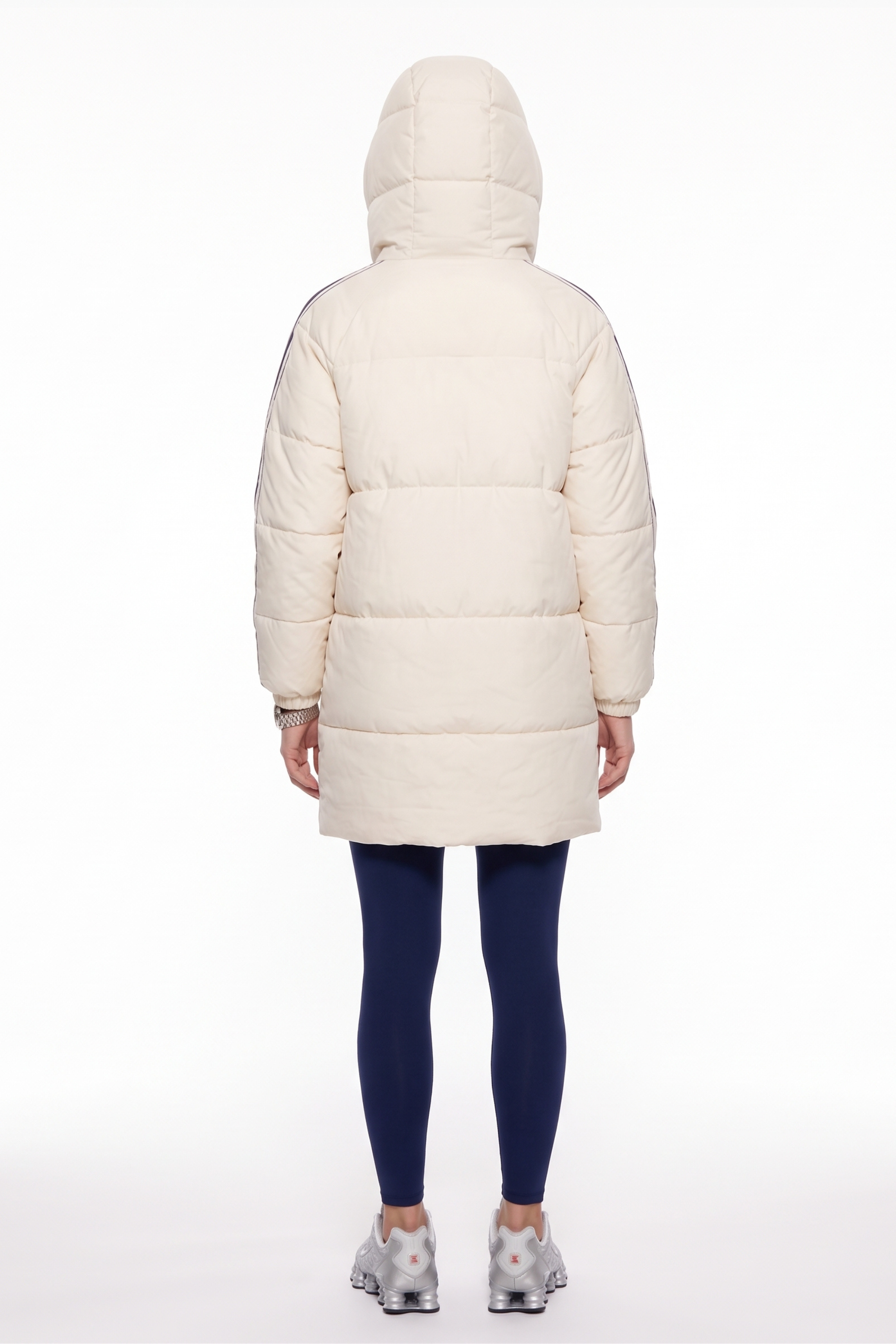THE POLAR LONGLINE PUFFER JACKET IN STONE