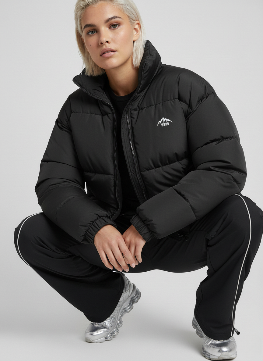 The ThermX Puffer Coat in Black