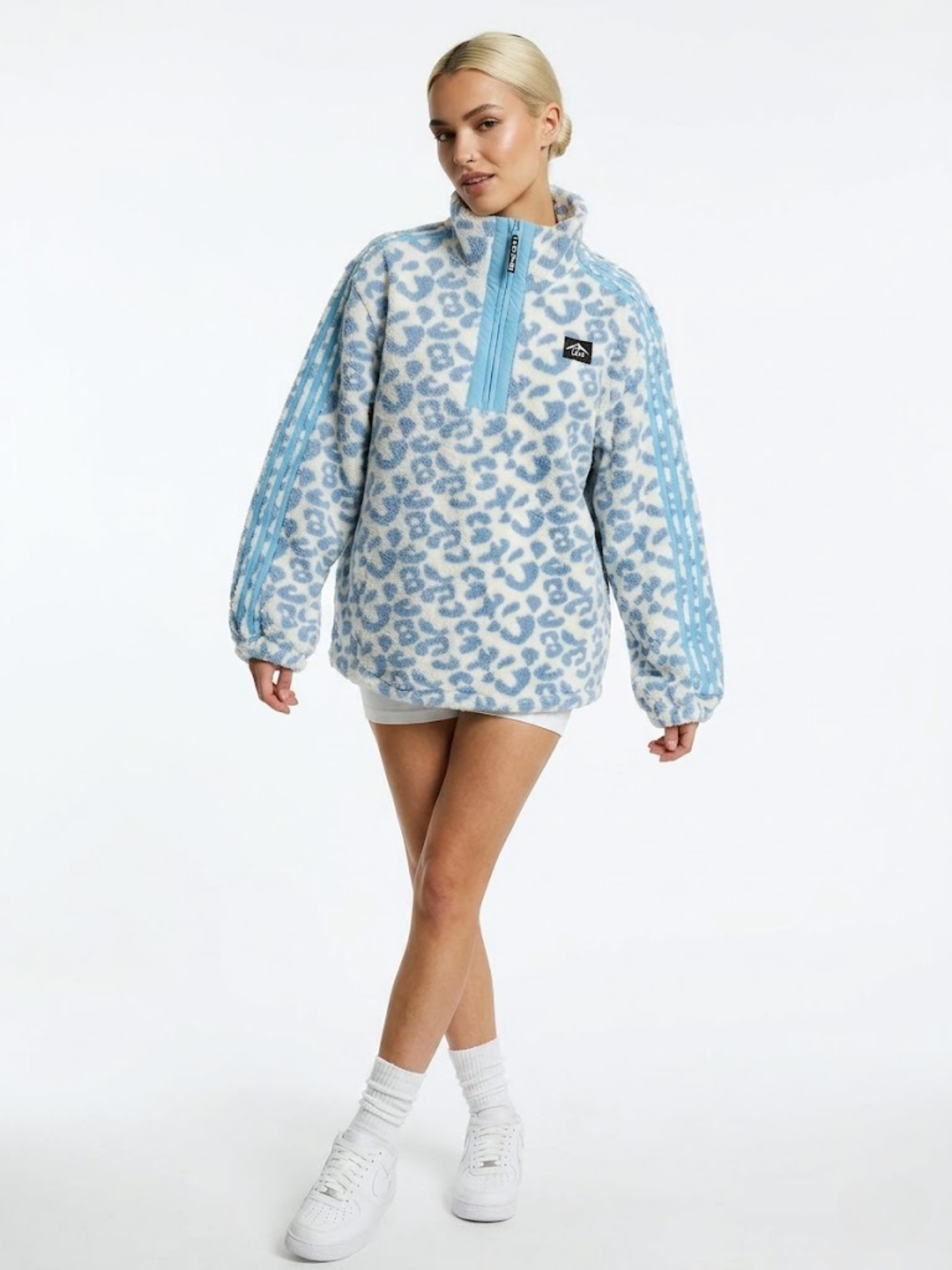 THE VECTOR FLEECE IN BLUE LEOPARD