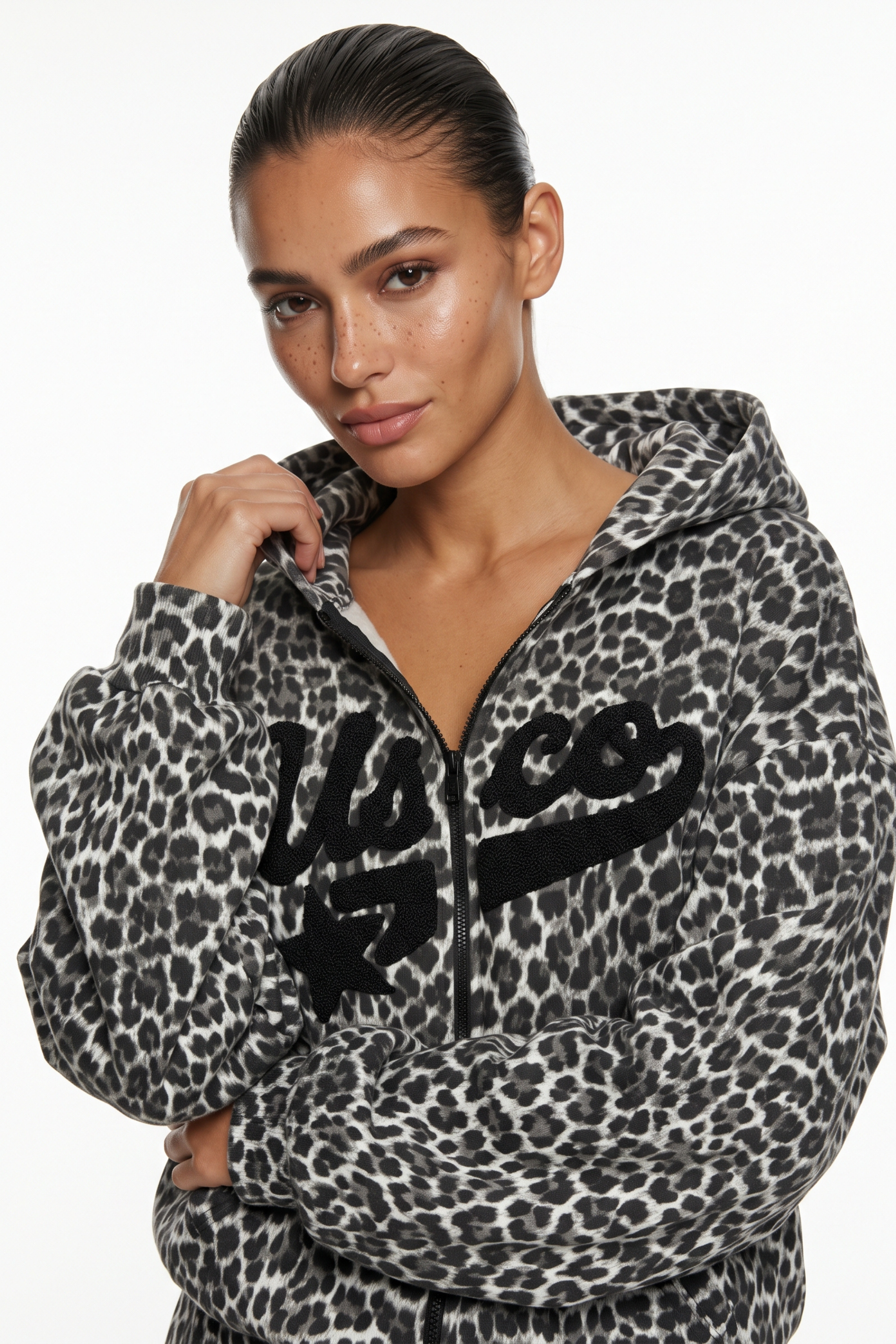 THE STARGAZER TRACKSUIT IN WHITE LEOPARD PRINT