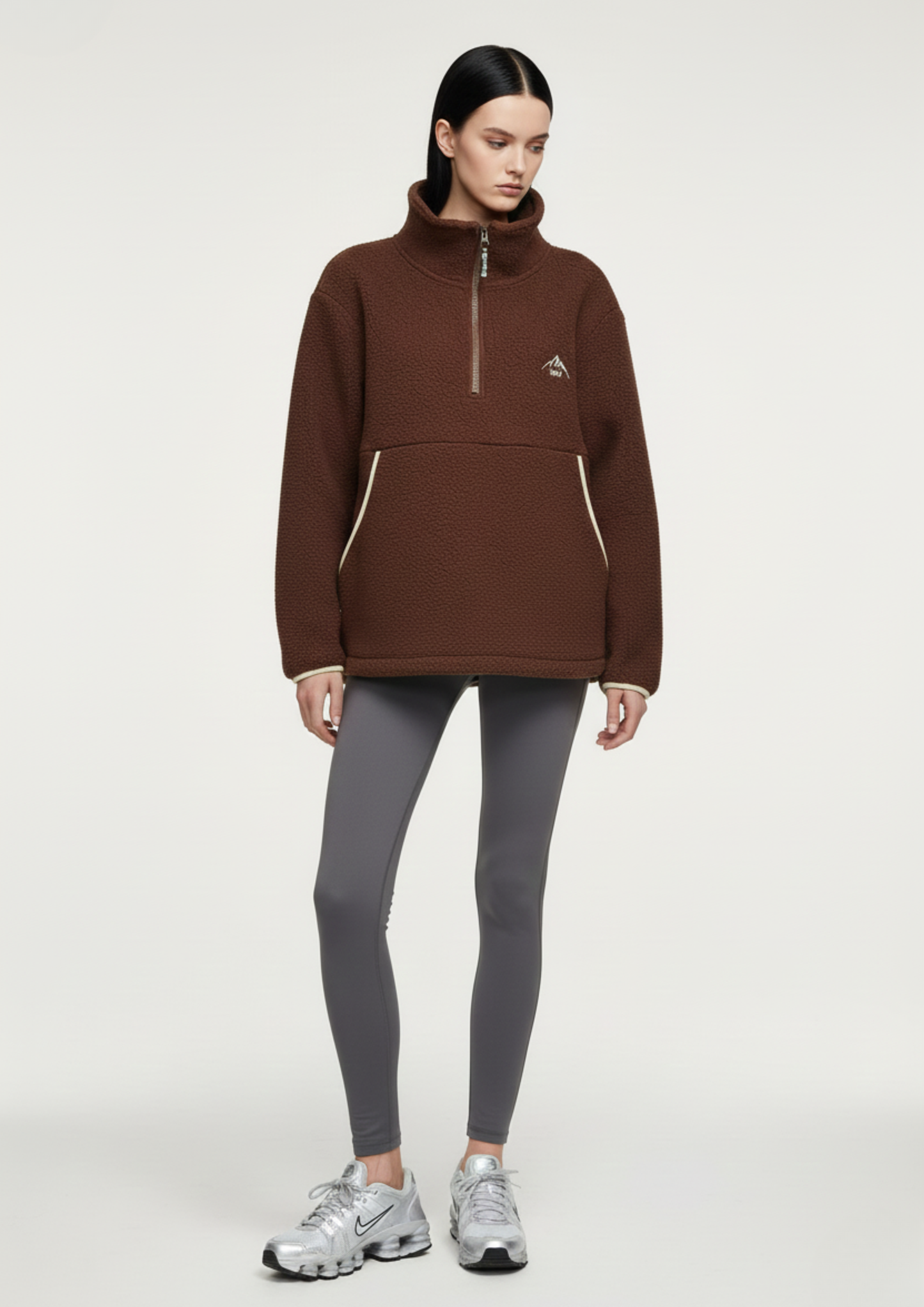 The Nexus Fleece in Brown Contrast