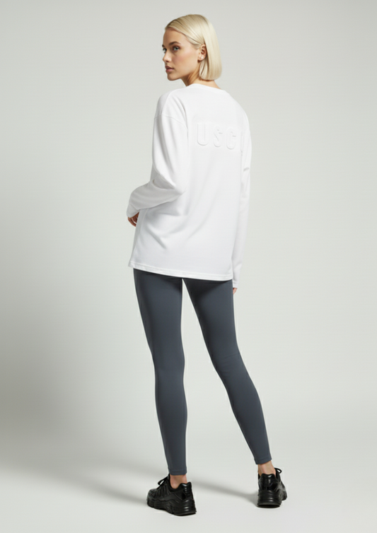Encore Long Sleeve Tee in White