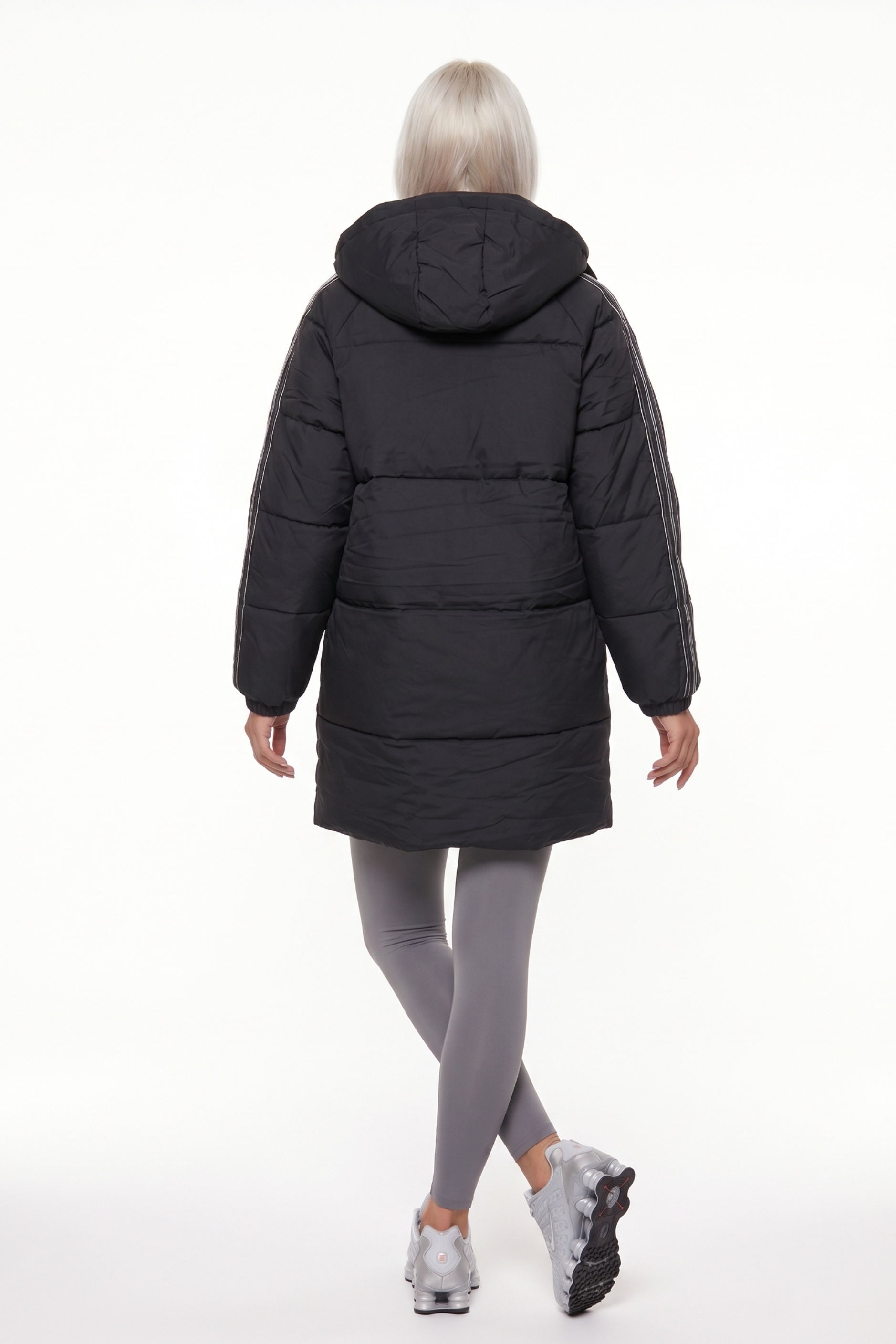 THE POLAR LONGLINE PUFFER JACKET IN BLACK