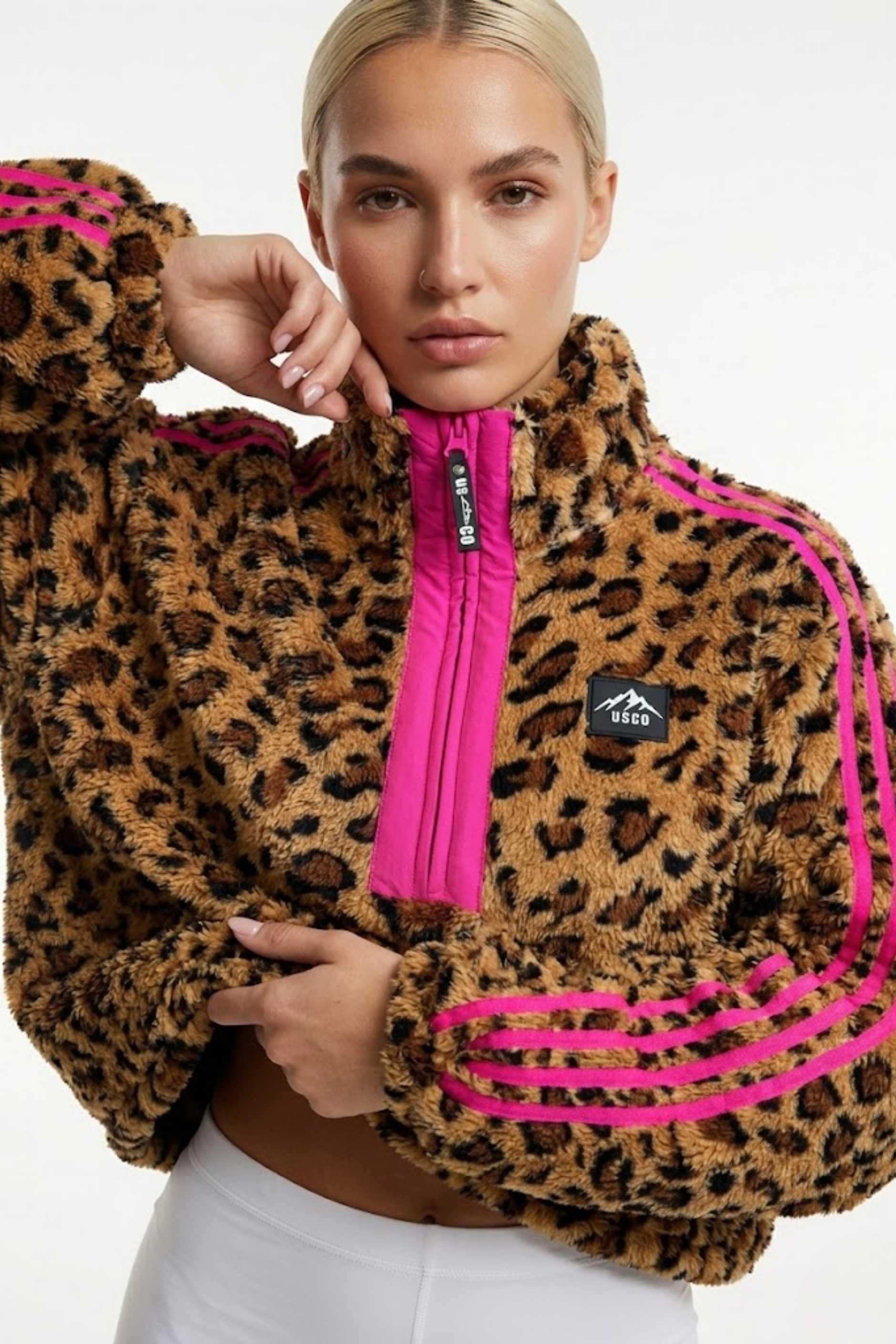 THE VECTOR FLEECE IN HOT PINK LEOPARD