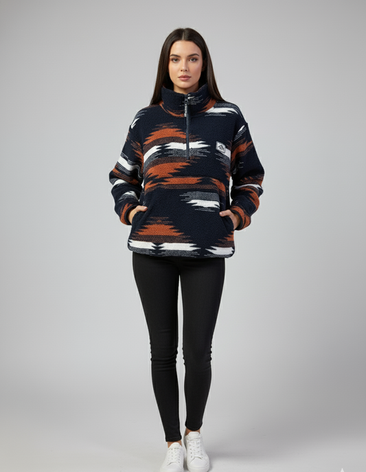 The Trek fleece in Navy Abstract
