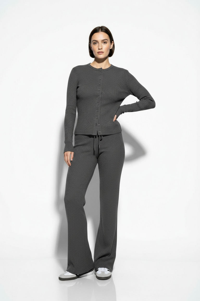 The Linear Rib Lounge Set in Slate Grey